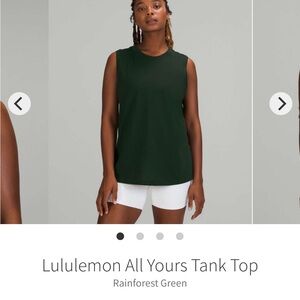lululemon athletica Dark Green Women's Tank Top